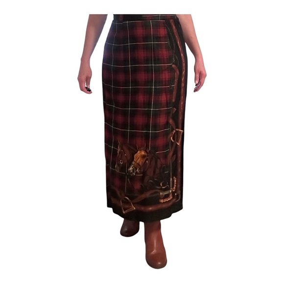 Scott Taylor Dresses & Skirts - FALL Vibes! Vintage Scott Taylor Equestrian Horse Hunting Motif Skirt Size 12